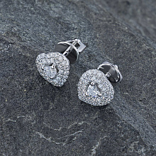 Пусеты из белого золота с бриллиантами (изготовление)