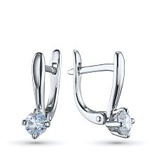 Серьги из белого золота (изготовление) с бриллиантом