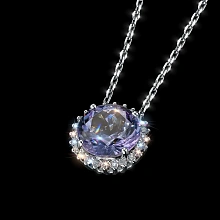 Подвеска из белого золота с танзанитом и бриллиантами