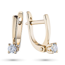 Серьги из желтого золота с бриллиантами