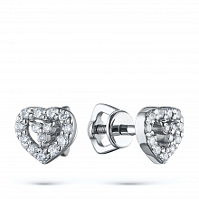 Пусеты из белого золота с бриллиантами (изготовление)