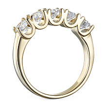 Классическое кольцо из желтого золота c бриллиантами