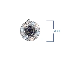 Пусеты из серебра с сапфирами и бриллиантами