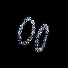 Серьги из серебра с сапфирами и бриллиантами