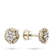 Пусеты из желтого золота с бриллиантами (изготовление)