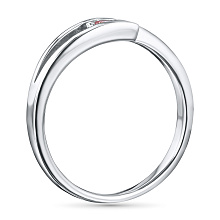 Классическое кольцо из серебра с бриллиантом выращенным