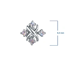 Пусеты из серебра с танзанитами