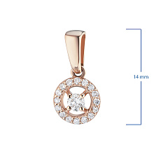 Подвеска из красного золота с бриллиантами