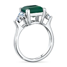 Кольцо из белого золота с агатом и бриллиантами