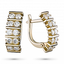 Серьги из желтого золота с бриллиантами (изготовление)