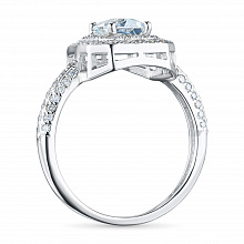 Кольцо из белого золота с бриллиантами и топазом (изготовление)