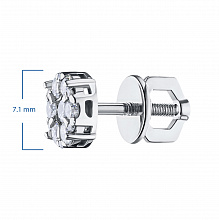 Пусеты из белого золота с бриллиантами (изготовление)