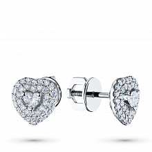 Пусеты из белого золота с бриллиантами (изготовление)