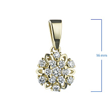 Классическая подвеска из желтого золота с бриллиантами
