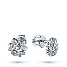 Пусеты из белого золота с бриллиантами