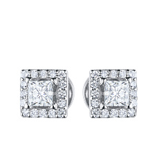 Пусеты из белого золота с бриллиантами (изготовление)