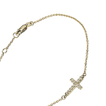 Браслет из желтого золота c бриллиантами выращенными