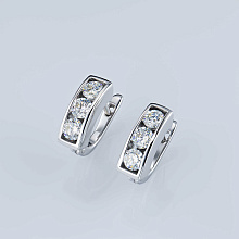 Серьги из белого золота c бриллиантами