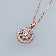 Подвеска из красного золота c бриллиантами