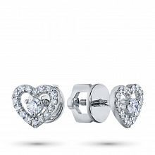 Пусеты из белого золота с бриллиантами (изготовление)