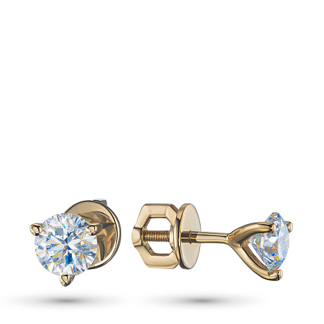 Пусеты из желтого золота