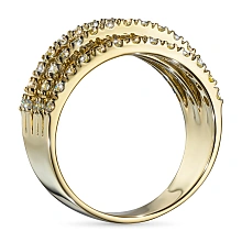 Кольцо из желтого золота c бриллиантами выращенными