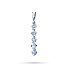 Подвеска из серебра c бриллиантами выращенными