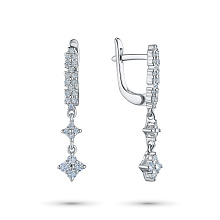 Серьги из серебра c бриллиантами