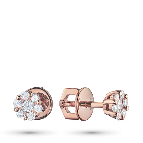 Пусеты из красного золота