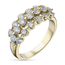 Классическое кольцо из желтого золота c бриллиантами