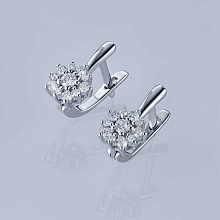 Серьги из серебра c бриллиантами