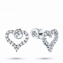 Пусеты из белого золота с бриллиантами (изготовление)