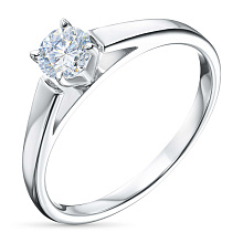 Помолвочное кольцо из белого золота с бриллиантом