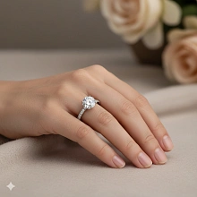 Кольцо из белого золота c бриллиантами