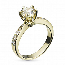 Кольцо из желтого золота с бриллиантами (изготовление)