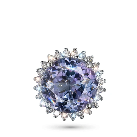 Подвеска из белого золота с танзанитом