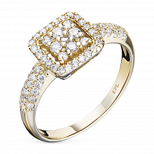 Кольцо из желтого золота с бриллиантами (изготовление)
