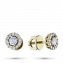 Пусеты из белого золота с бриллиантами (изготовление)