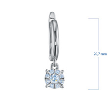 Серьги из серебра c бриллиантами