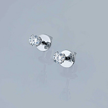 Пусеты из белого золота (изготовление) с бриллиантом