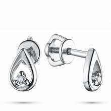 Пусеты из серебра с бриллиантами (изготовление)