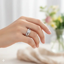 Кольцо из белого золота c бриллиантами