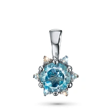 Подвеска из белого золота с топазом и бриллиантами