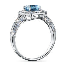 Кольцо из белого золота с топазом и бриллиантами