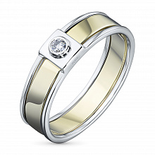 Кольцо из комбинированного золота с бриллиантом (изготовление)