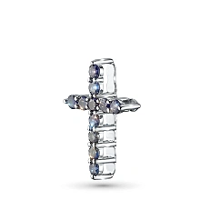 Подвеска из серебра с сапфирами и бриллиантами