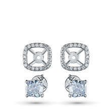 Пусеты из белого золота (изготовление) с бриллиантами