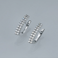 Серьги из серебра c бриллиантами