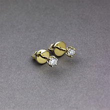 Пусеты из желтого золота с бриллиантами