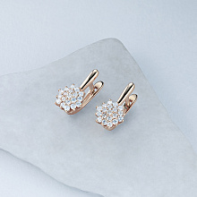 Серьги из красного золота с бриллиантами